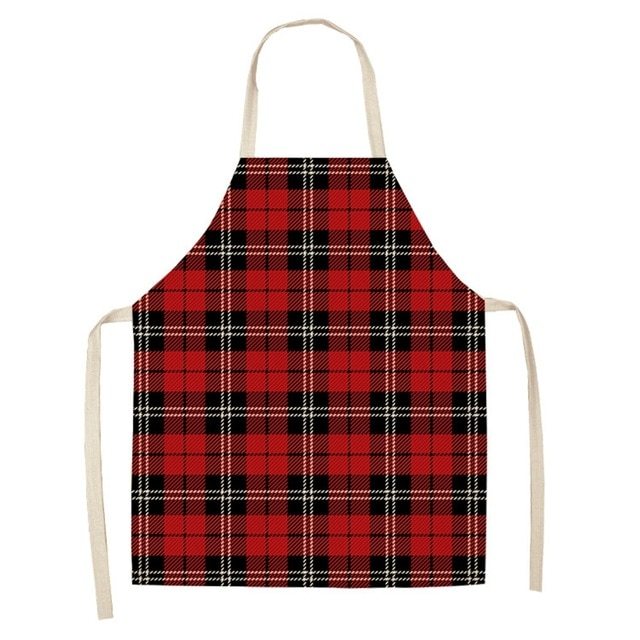 Delantal navideño de lino y algodón con diseño festivo creativo para cocina y eventos familiares