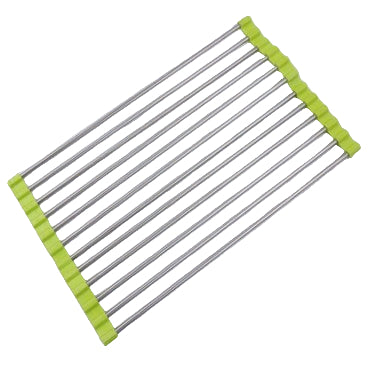 Escurreplatos plegable de acero inoxidable — Soporte para fregadero