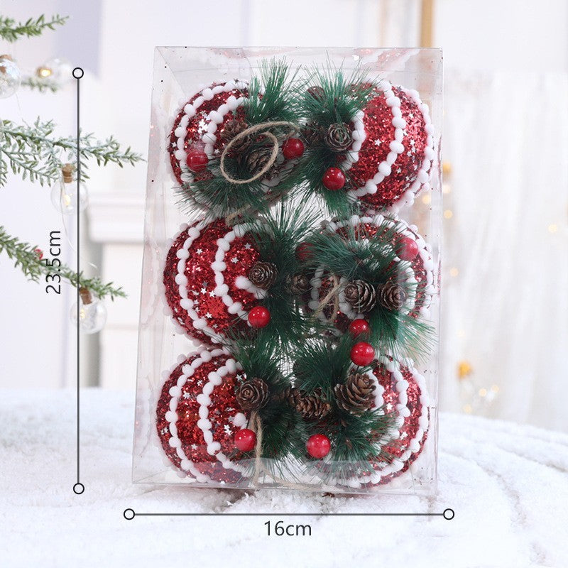 Set de bolas navideñas de plástico PC en varios tamaños y combinaciones de colores para decoración de árbol