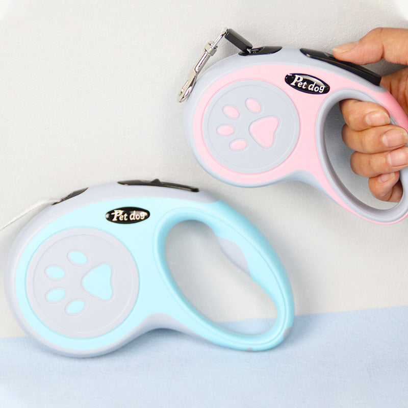 Correa retráctil para perros – freno automático de 1 clic y diseño ergonómico