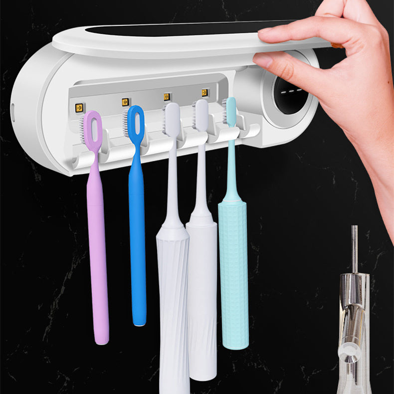 Soporte inteligente con esterilizador UV — Dispensador de pasta y portacepillos mural
