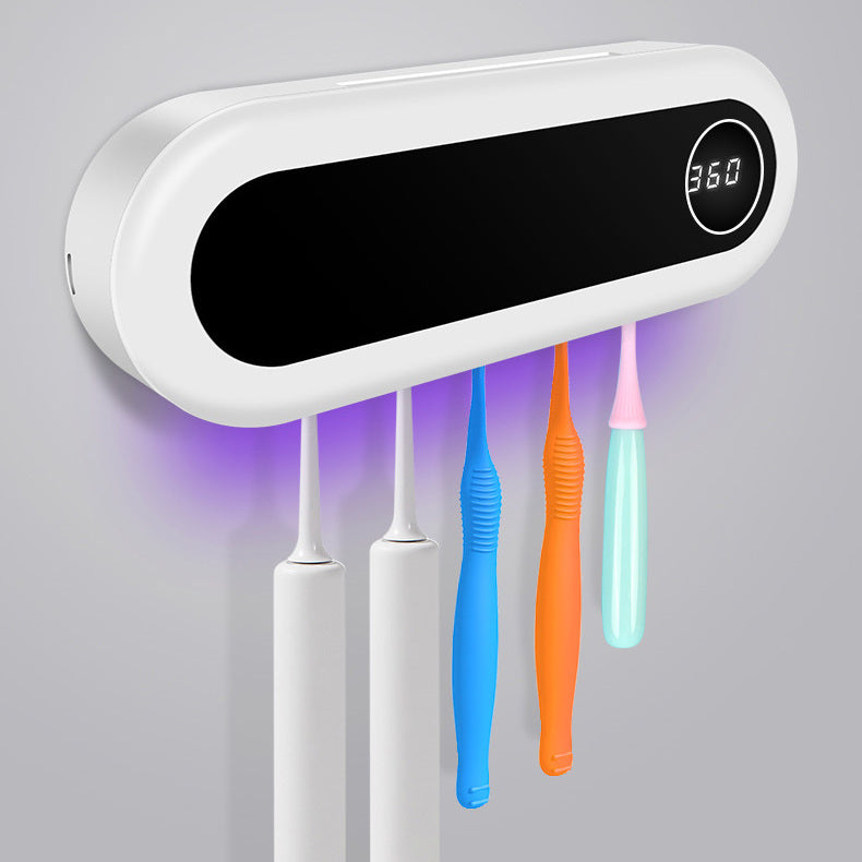 Soporte inteligente con esterilizador UV — Dispensador de pasta y portacepillos mural