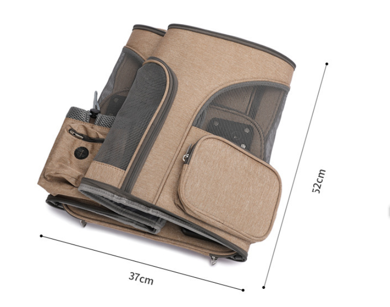 Mochila transportadora con ruedas para mascotas – Diseño cápsula transparente y ventilado