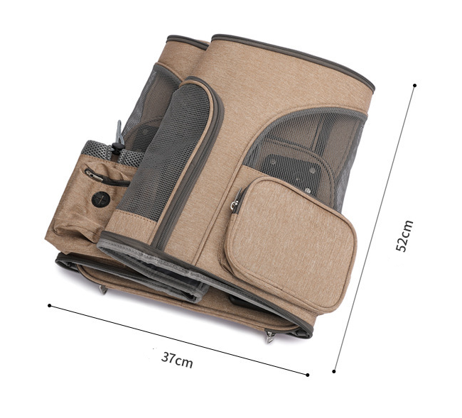 Mochila transportadora con ruedas para mascotas – Diseño cápsula transparente y ventilado