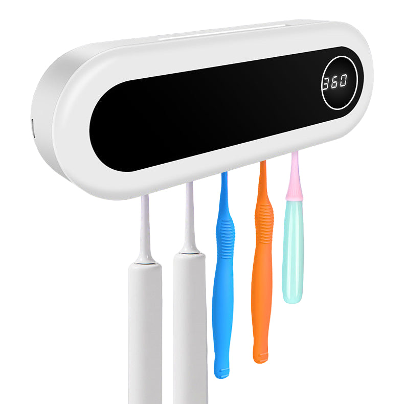 Soporte inteligente con esterilizador UV — Dispensador de pasta y portacepillos mural