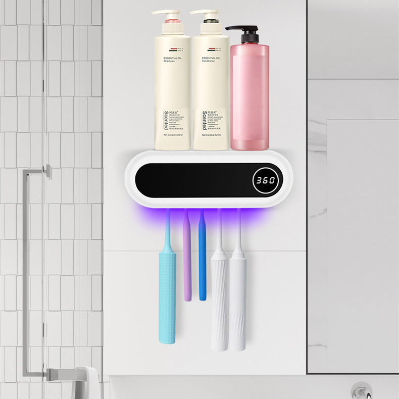 Soporte inteligente con esterilizador UV — Dispensador de pasta y portacepillos mural