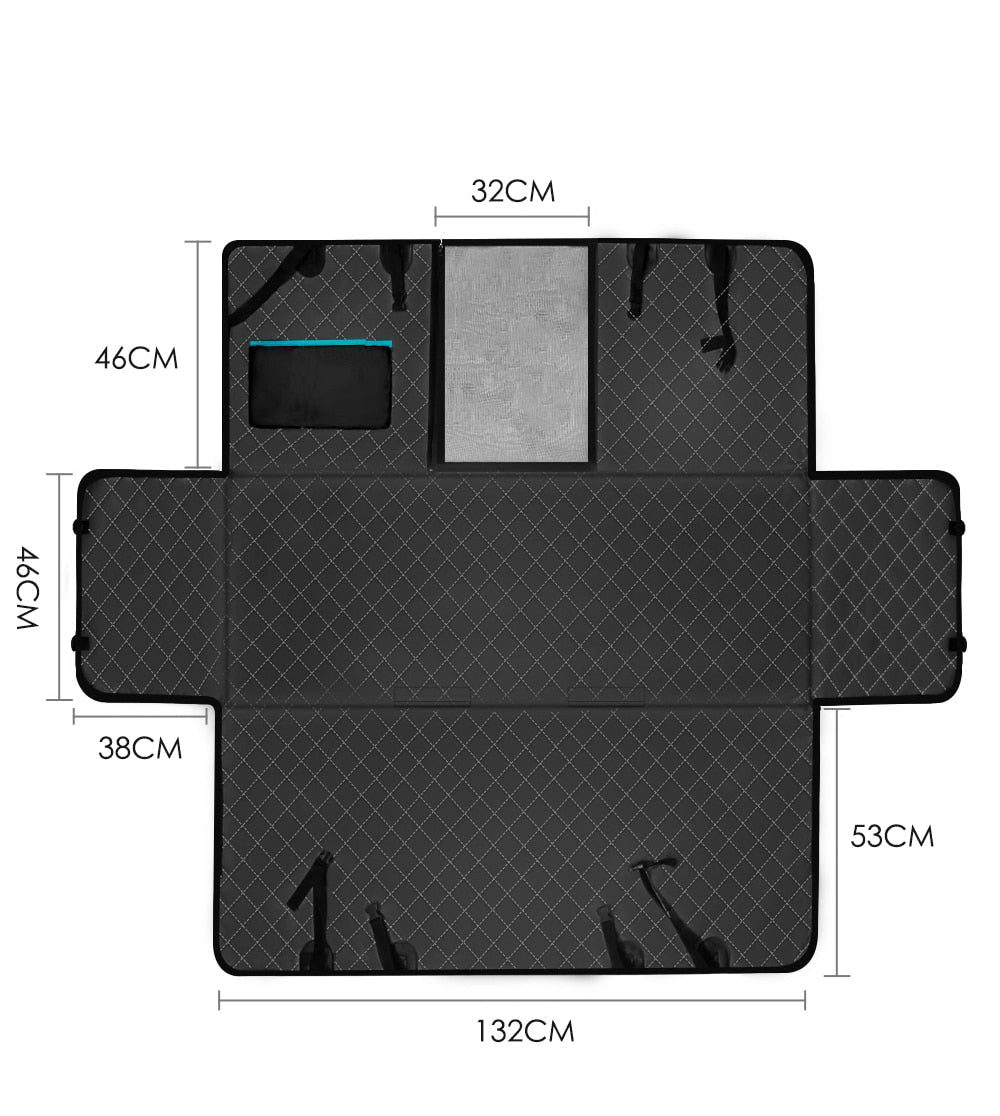 Funda de asiento de coche para perros con ventana de malla – hamaca impermeable y antideslizante