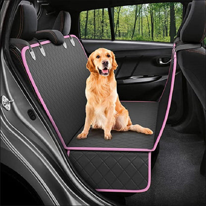 Funda de asiento de coche para perros con ventana de malla – hamaca impermeable y antideslizante