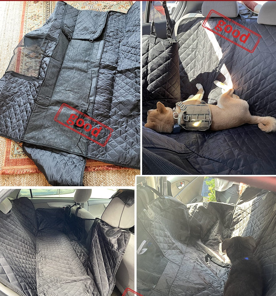 Funda de asiento de coche para perros con ventana de malla – hamaca impermeable y antideslizante