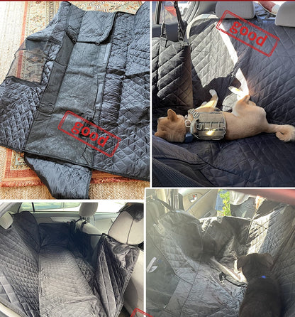Funda de asiento de coche para perros con ventana de malla – hamaca impermeable y antideslizante