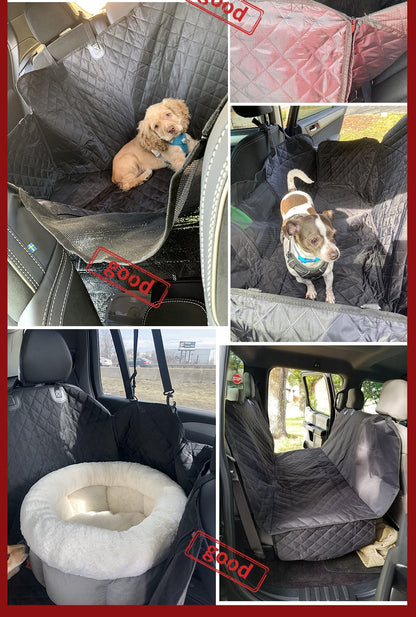 Funda de asiento de coche para perros con ventana de malla – hamaca impermeable y antideslizante