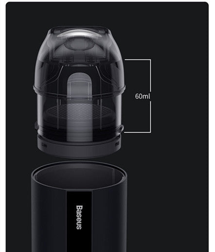 Aspiradora portátil inalámbrica Baseus de 5000 Pa con batería de 6000 mAh, filtro HEPA lavable y función 2 en 1 de aspiración y soplado, diseño compacto para coche, hogar u oficina.