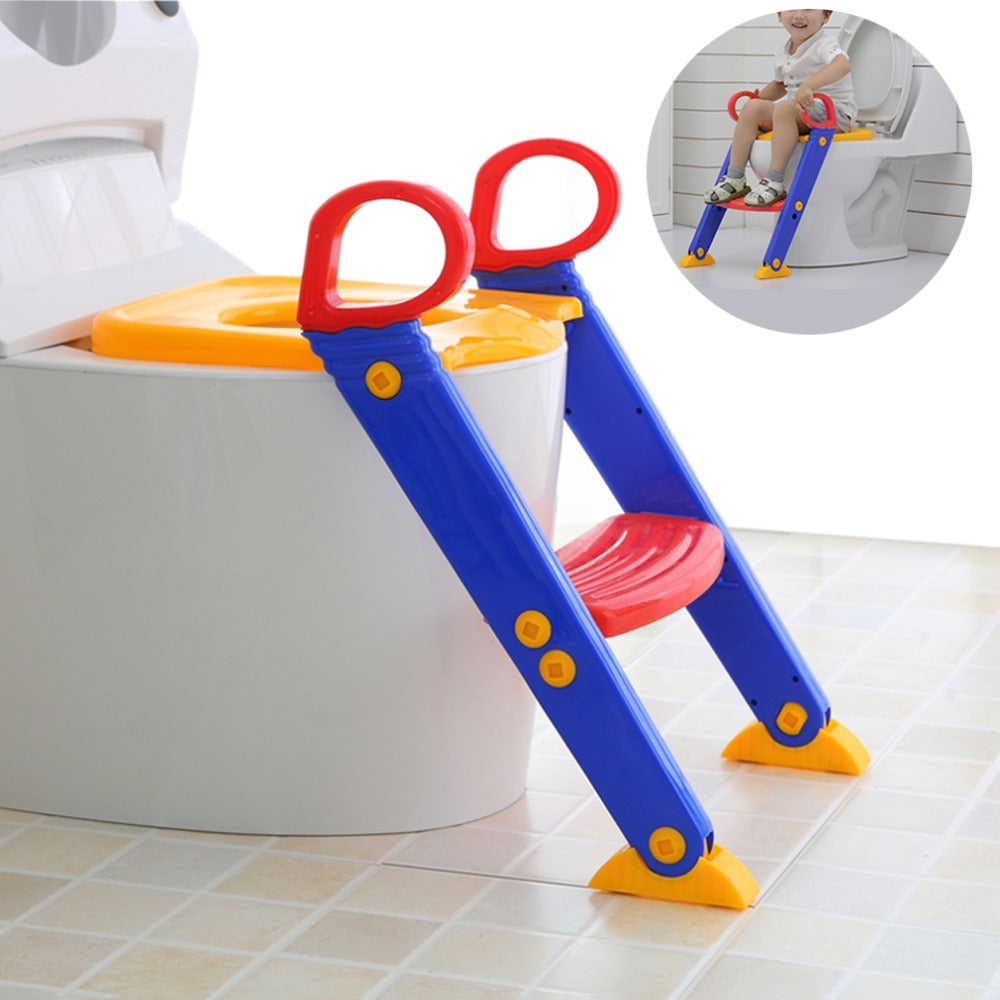 Escalera 3 en 1 para entrenamiento infantil — Asiento de inodoro con seguridad y comodidad