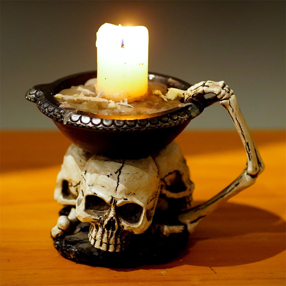 Bandeja Decorativa con Tres Fantasmas – Portavelas de Resina para Halloween