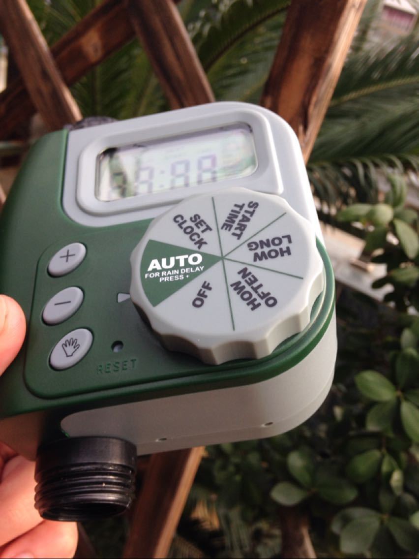 Controlador de riego automático con pantalla LCD – Programador inteligente para jardín