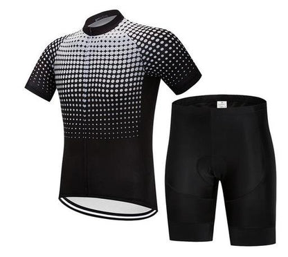 Conjunto de ciclismo térmico WhiteDots – Tejido técnico transpirable y de alto rendimiento