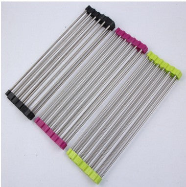 Escurreplatos plegable de acero inoxidable — Soporte para fregadero