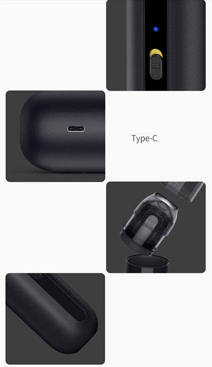 Aspiradora portátil inalámbrica Baseus de 5000 Pa con batería de 6000 mAh, filtro HEPA lavable y función 2 en 1 de aspiración y soplado, diseño compacto para coche, hogar u oficina.