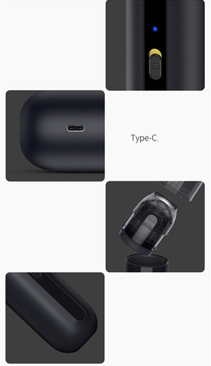 Aspiradora portátil inalámbrica Baseus de 5000 Pa con batería de 6000 mAh, filtro HEPA lavable y función 2 en 1 de aspiración y soplado, diseño compacto para coche, hogar u oficina.