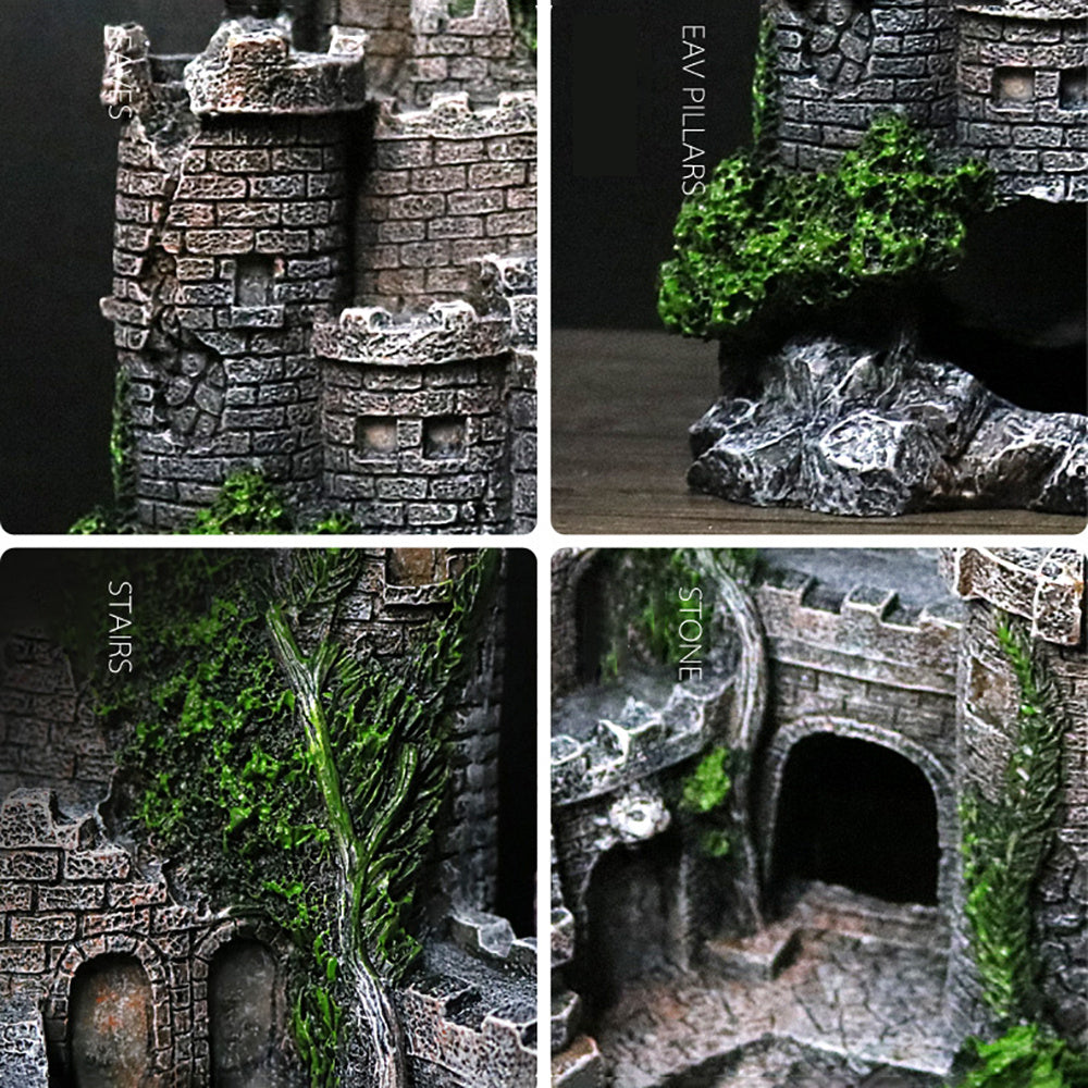 Castillo de resina para acuarios – Estilo europeo retro