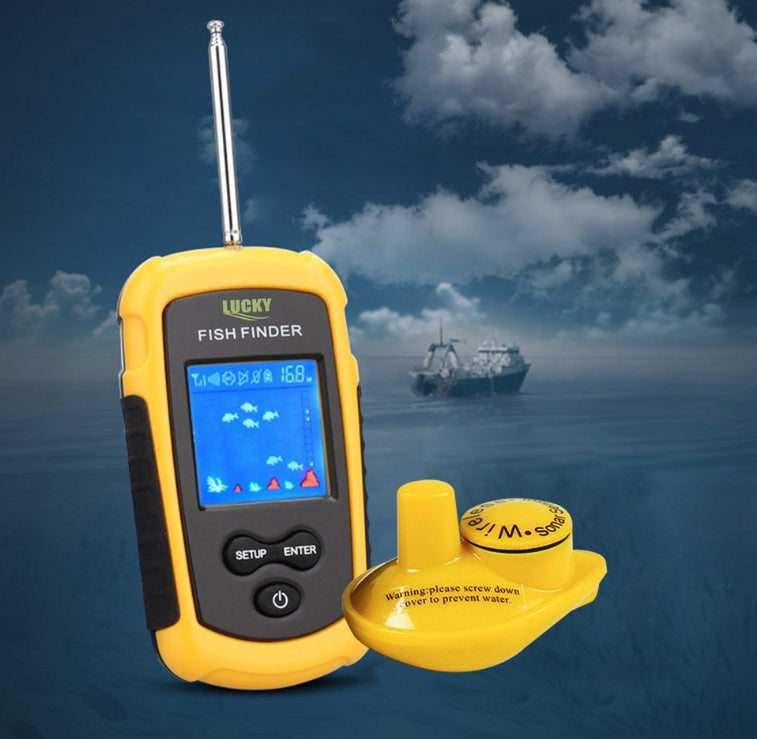 Detector de peces profesional Lucky FF1108-1 – sonar portátil con pantalla LED y alarma