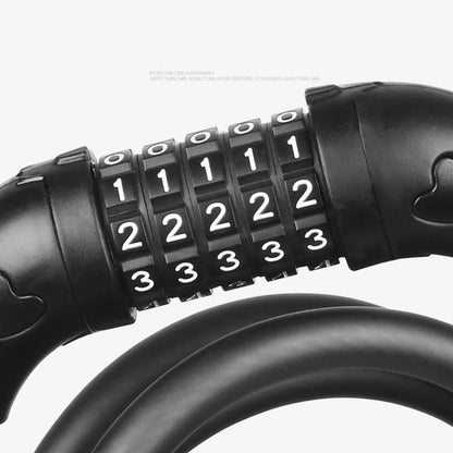 Candado antirrobo para bicicleta con código – Cable de acero trenzado de 5 dígitos
