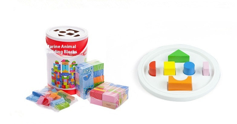 Bloques de Construcción Educativos “Ocean 100” – Juguete Montessori de Madera