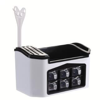 Caja organizadora de especias para cocina de plástico resistente, gran capacidad y varios colores