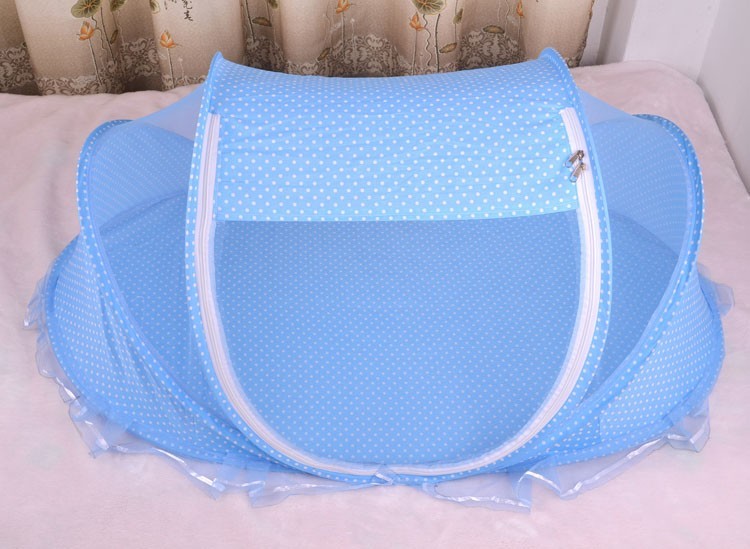 Cuna Plegable para Bebé con Mosquitera y Almohada – Set 2 Piezas