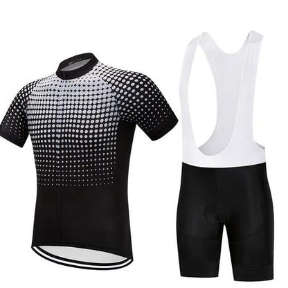 Conjunto de ciclismo térmico WhiteDots – Tejido técnico transpirable y de alto rendimiento