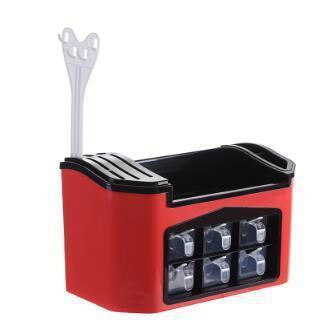 Caja organizadora de especias para cocina de plástico resistente, gran capacidad y varios colores