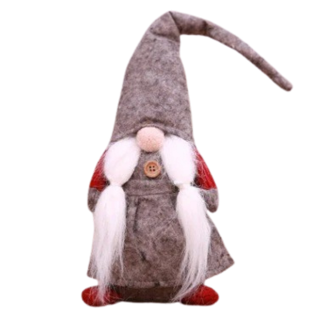 Muñeco decorativo navideño estilo nórdico de tela con base de gravedad y barba esponjosa para interiores