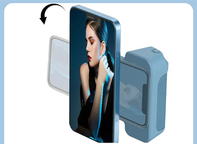 Soporte magnético multifuncional para móvil con mando Bluetooth y rotación 360 grados