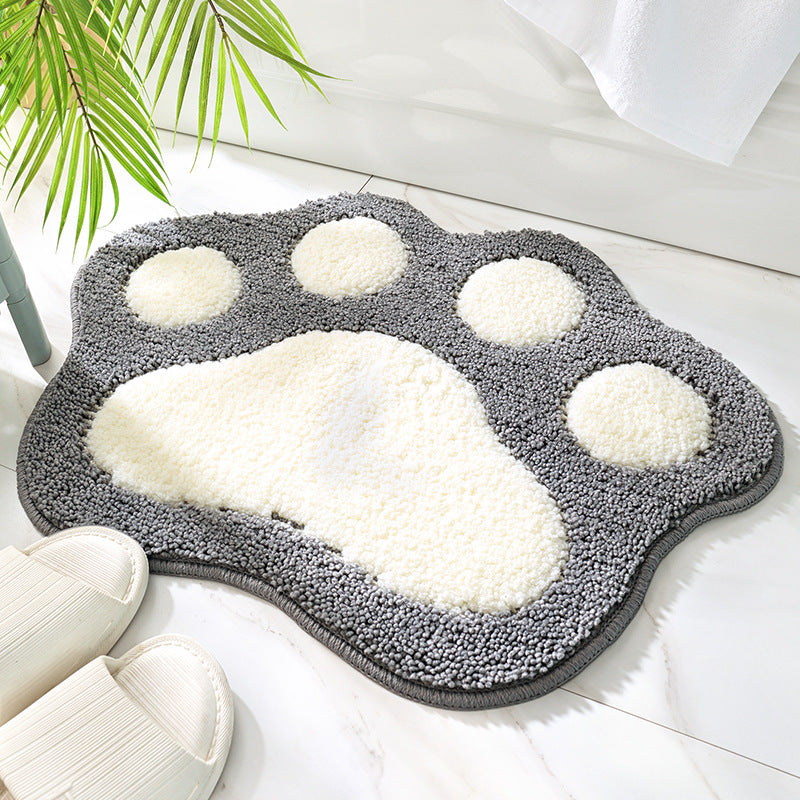 Alfombra antideslizante de baño — Diseño de huella adorable y suave