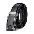 Cinturón de cuero genuino con hebilla automática “M” – estilo elegante para hombre
