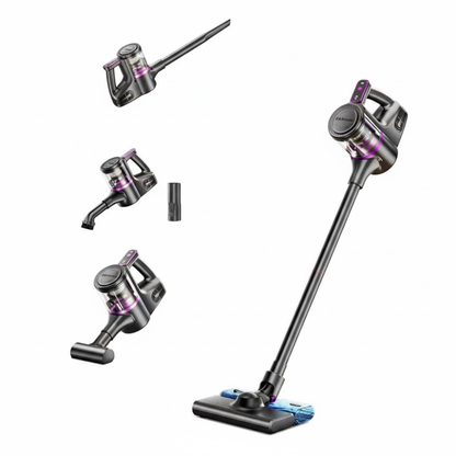 Aspiradora inalámbrica 3 en 1 con succión ciclónica de 35000 Pa, funciones de aspirado, fregado y eliminación superficial de ácaros, diseño ligero y silencioso con accesorios para suelos y rincones.