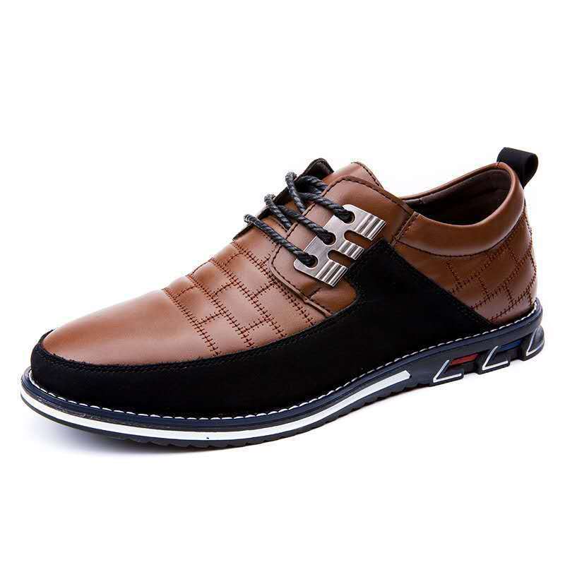 Zapatos de hombre estilo británico — Diseño versátil con cordones y puntera redonda