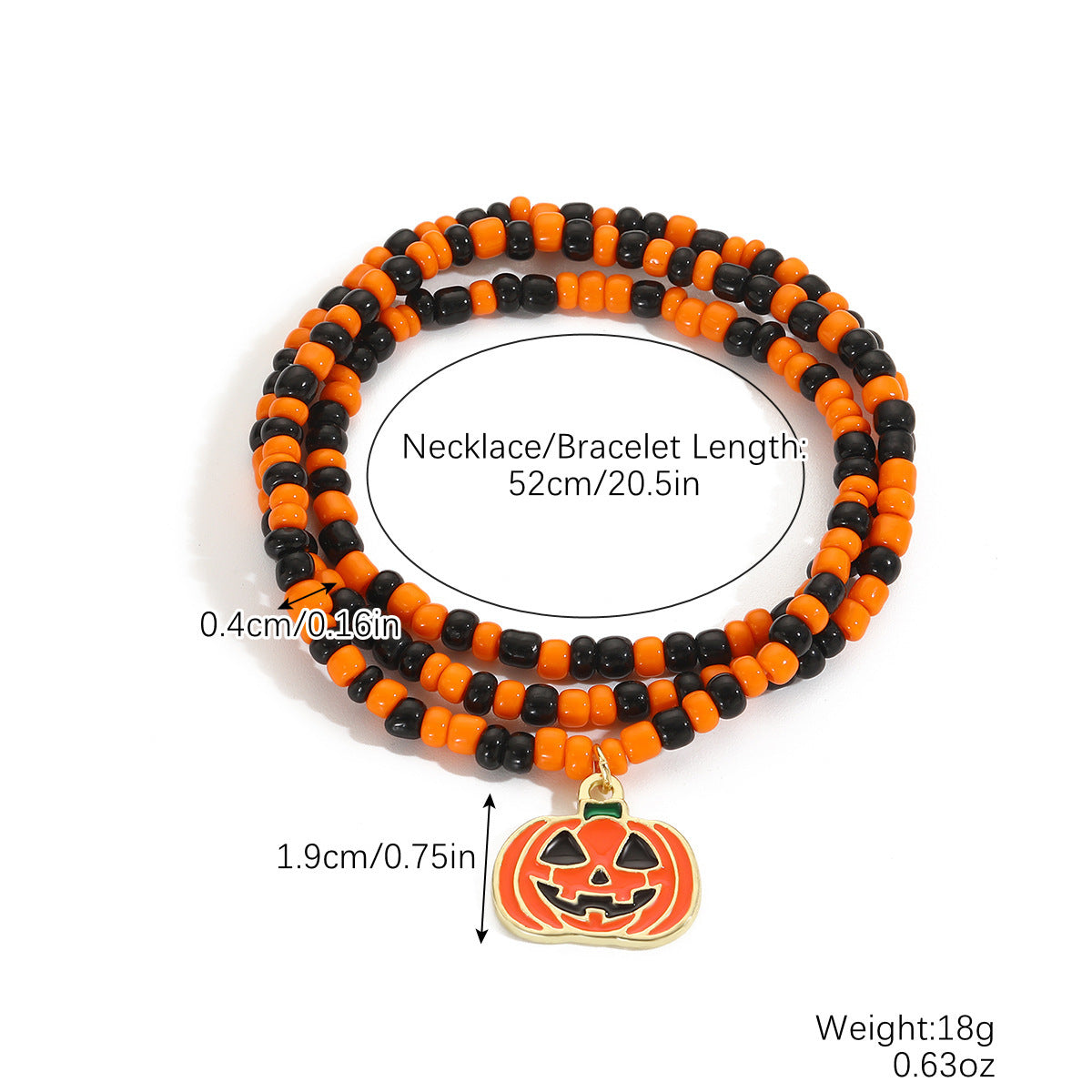 Collar Halloween con Colgante de Murciélago, Calabaza, Fantasma y Araña – Aleación de Zinc Galvanizada
