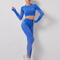 Conjunto Deportivo Yoga – Top de Manga Larga + Leggings Push Up de Cintura Alta
