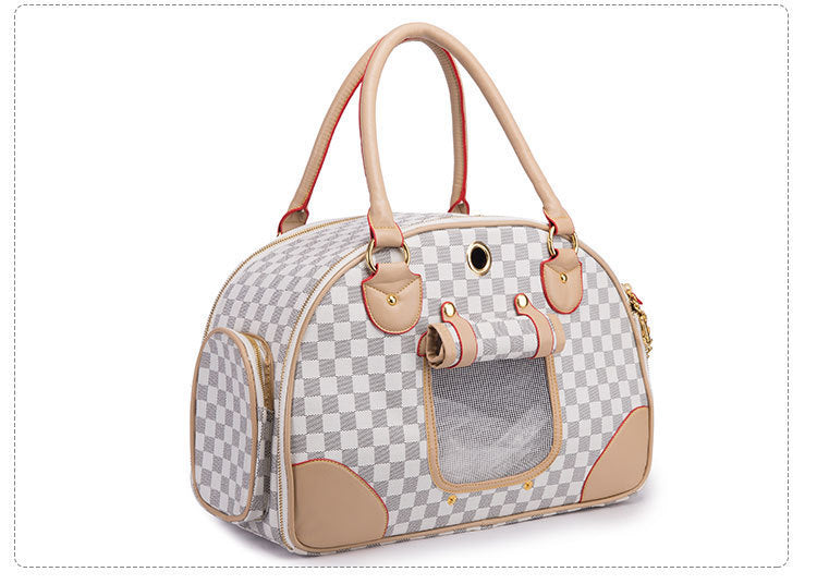 Bolso de viaje para mascotas – Material PU sintético, ligero y elegante para perros y gatos pequeños