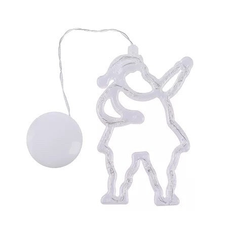 lámpara LED navideña de ventosa con luz cálida y diseño decorativo para ventanas y superficies lisas de 70 cm