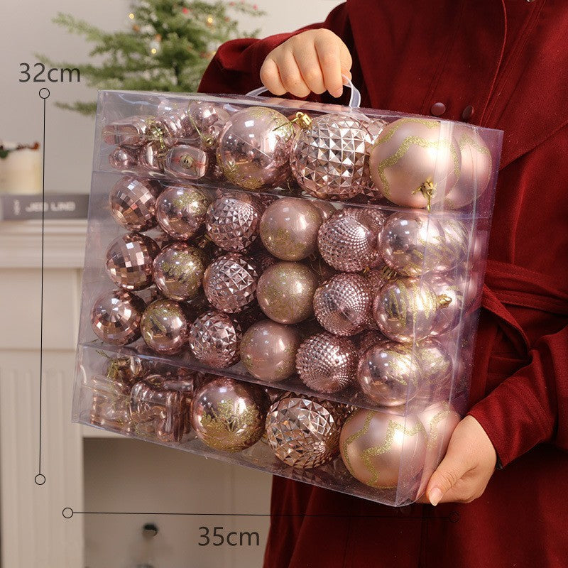 Set de bolas navideñas de plástico PC en varios tamaños y combinaciones de colores para decoración de árbol