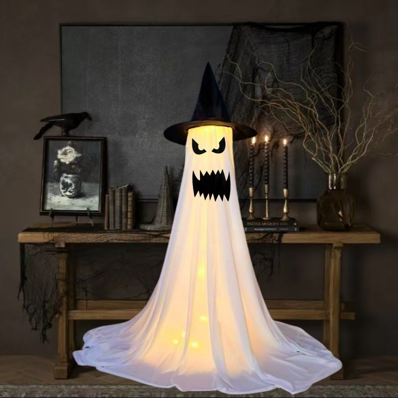 Fantasma Decorativo Exterior – Adorno Inflable y Luminoso para Jardín o Porche