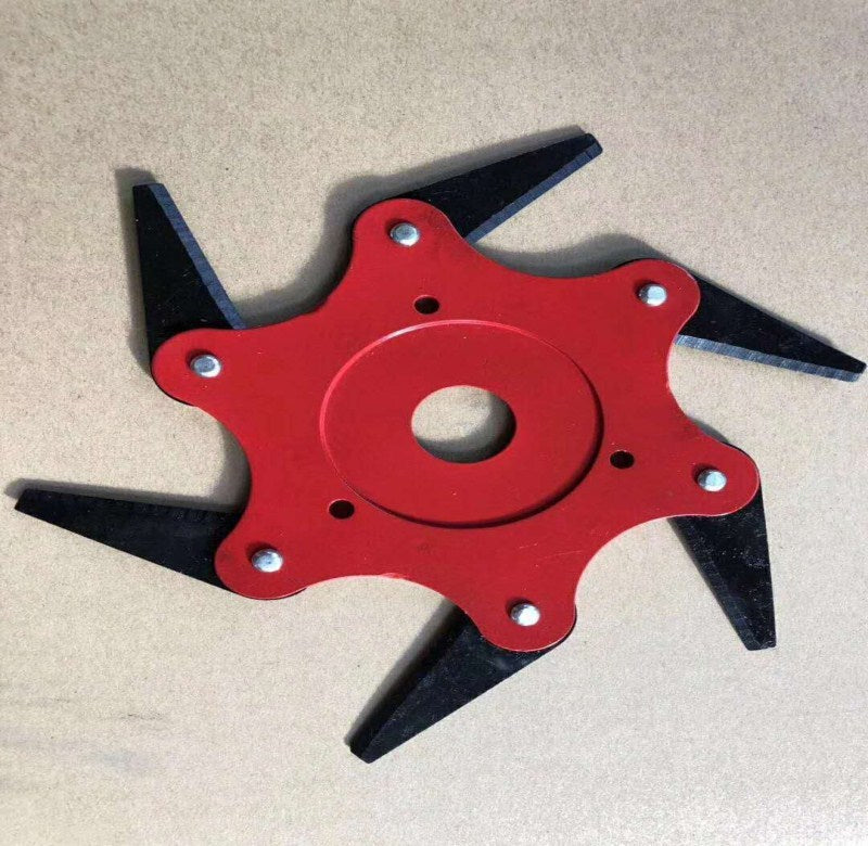 Cabezal de corte con hojas de acero manganeso – 6 cuchillas resistentes para desmalezadora