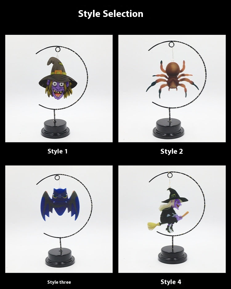 Lámpara Decorativa de Bruja en Hierro Forjado – Luz LED de Halloween