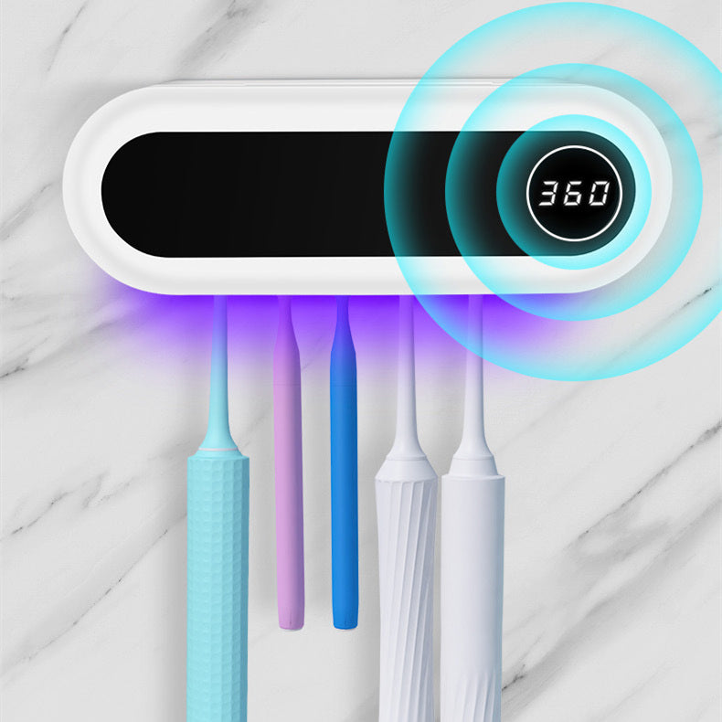 Soporte inteligente con esterilizador UV — Dispensador de pasta y portacepillos mural