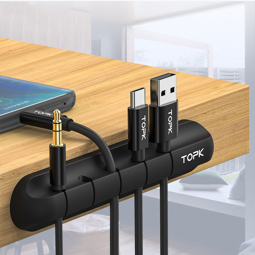 Organizador de Cables de Silicona – Clip Multifuncional para Escritorio y Hogar