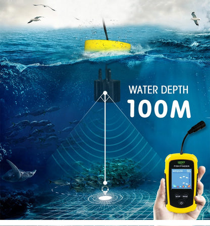 Detector de peces profesional Lucky FF1108-1 – sonar portátil con pantalla LED y alarma