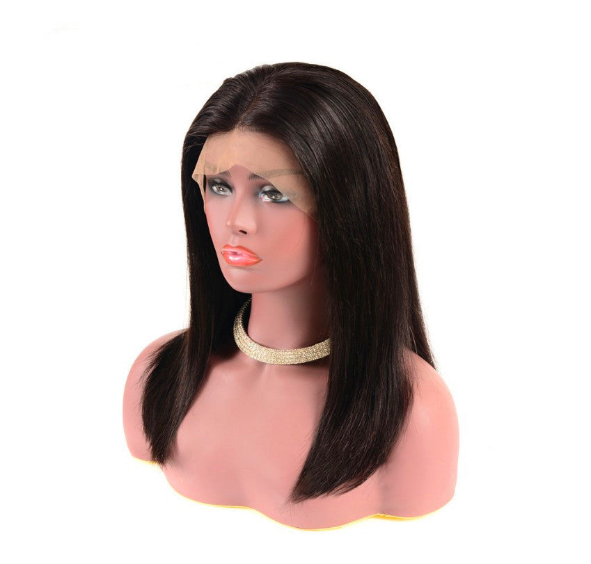 Peluca lisa de cabello humano con encaje frontal 13×4 brasileña