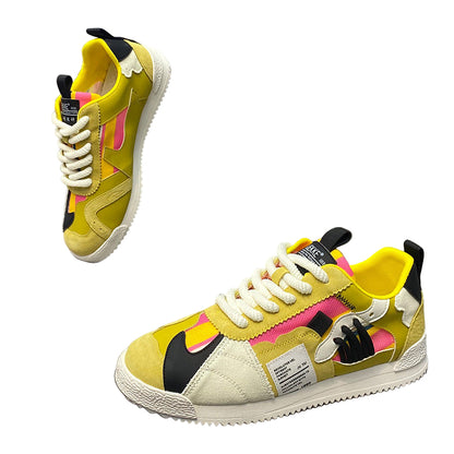 Zapatillas casuales unisex — Diseño transpirable con costuras visibles y suela blanda